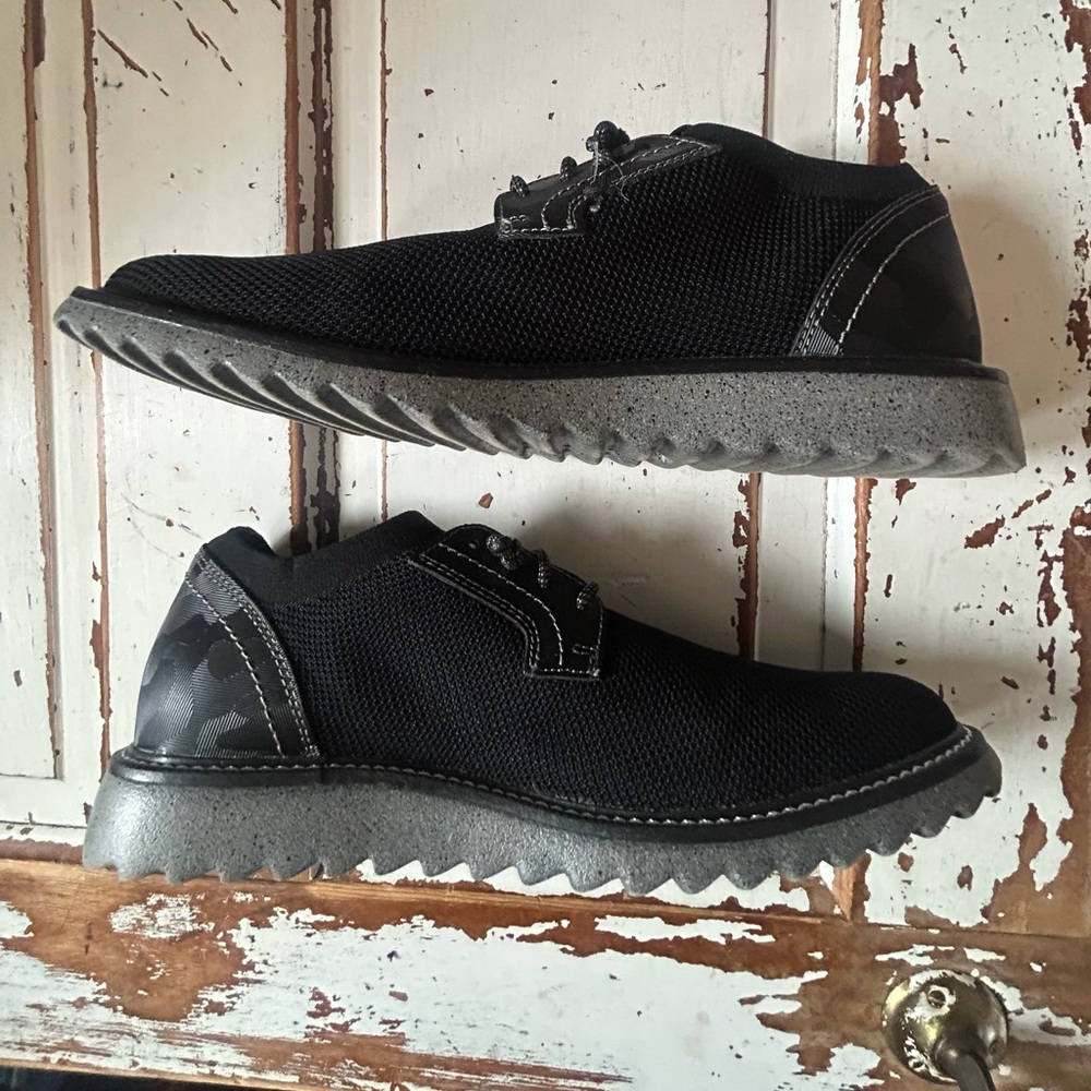 DUNCAN PLAIN TOE MEN'S SHOES SIZE 10.5 M Black KNIT JOHNSTON MURPHY - Picture 5 of 7